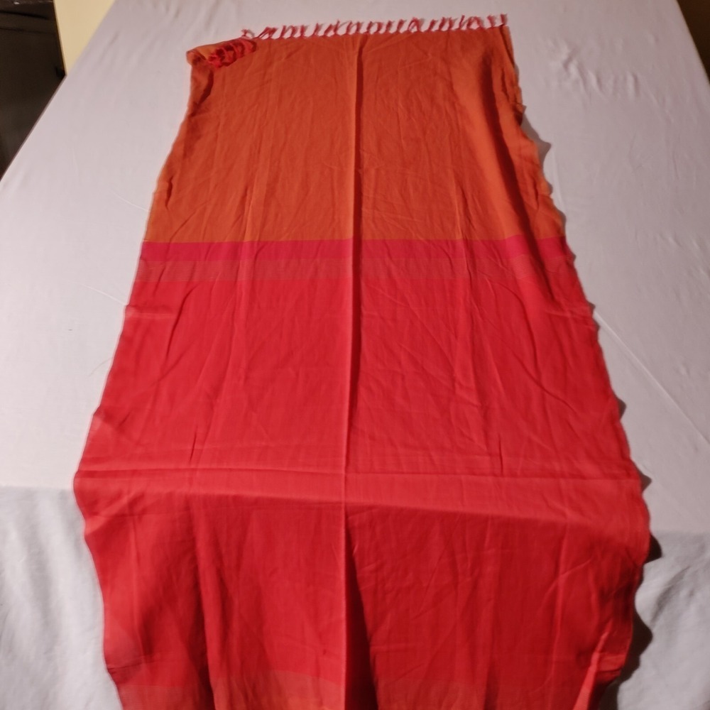 Chapter 2 scarf Orange Pink Horizontal Stripes Fringe Approx 25" x 78"